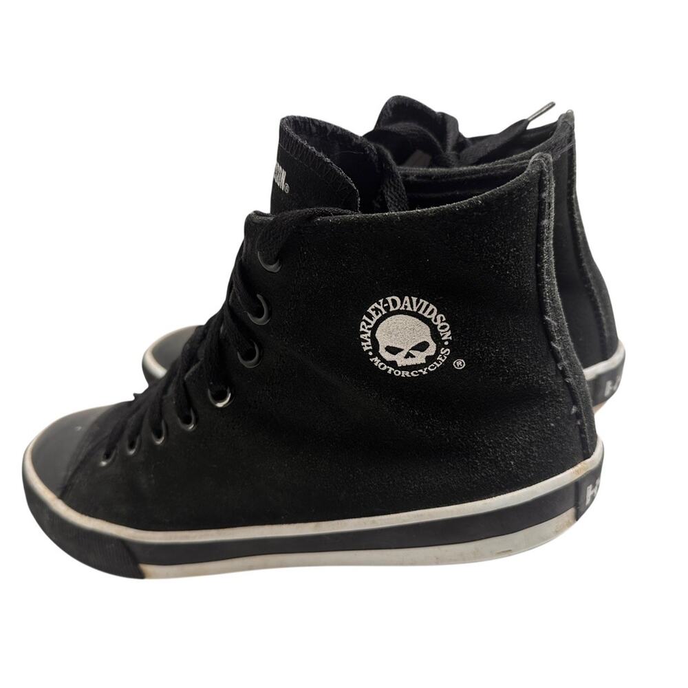 Harley Davidson Men’s Baxter Hi Top Leather Sneakers Mens Sz 10 Black Moto Biker - Picture 14 of 14